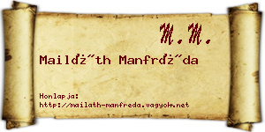 Mailáth Manfréda névjegykártya